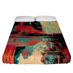 Backgrounds Multi Colored Abstract Fitted Sheet (california King Size) by Loisa77