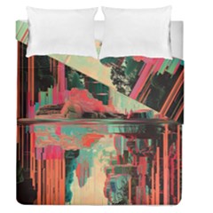 Backgrounds Multi Colored Abstract Duvet Cover Double Side (queen Size) by Loisa77