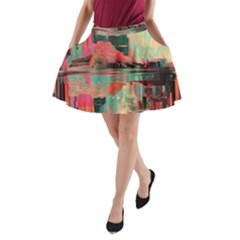 Backgrounds Multi Colored Abstract A-line Pocket Skirt by Loisa77