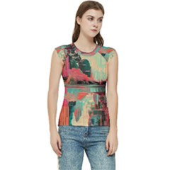 Backgrounds Multi Colored Abstract Women s Raglan Cap Sleeve T-shirt by Loisa77