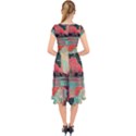 Backgrounds Multi Colored Abstract Cap Sleeve Front Wrap Midi Dress View2