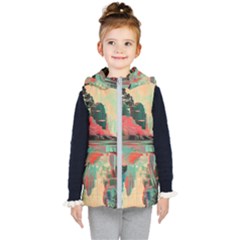 Backgrounds Multi Colored Abstract Kids  Hooded Puffer Vest