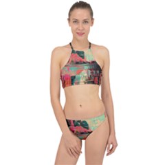 Backgrounds Multi Colored Abstract Halter Bikini Set by Loisa77