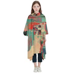 Backgrounds Multi Colored Abstract Kids  Hooded Rain Ponchos