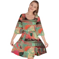 Backgrounds Multi Colored Abstract Velour Kimono Dress by Loisa77