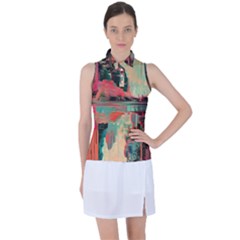 Backgrounds Multi Colored Abstract Women s Sleeveless Polo T-shirt by Loisa77