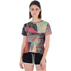 Backgrounds Multi Colored Abstract Open Back Sport T-shirt by Loisa77