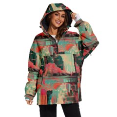 Backgrounds Multi Colored Abstract Women s Ski And Snowboard Waterproof Breathable Jacket