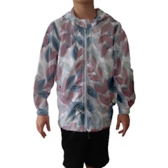 Leaves Pattern Background Nature Kids  Hooded Windbreaker