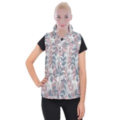 Leaves Pattern Background Nature Women s Button Up Vest