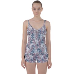 Leaves Pattern Background Nature Tie Front Two Piece Tankini by Loisa77