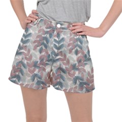 Leaves Pattern Background Nature Women s Ripstop Shorts by Loisa77