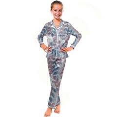 Leaves Pattern Background Nature Kids  Satin Long Sleeve Pajamas Set by Loisa77