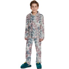 Leaves Pattern Background Nature Kids  Long Sleeve Velvet Pajamas Set by Loisa77