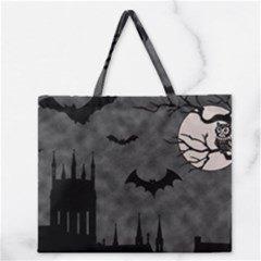 Halloween Background Halloween Scene Zipper Large Tote Bag by Ket1n9