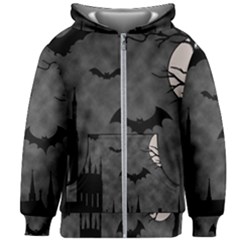 Halloween Background Halloween Scene Kids  Zipper Hoodie Without Drawstring by Ket1n9