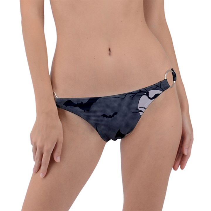 Halloween Background Halloween Scene Ring Detail Bikini Bottoms