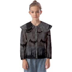 Halloween Background Halloween Scene Kids  Peter Pan Collar Blouse by Ket1n9