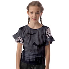 Halloween Background Halloween Scene Kids  Cut Out Flutter Sleeves by Ket1n9