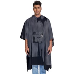 Halloween Background Halloween Scene Men s Hooded Rain Ponchos by Ket1n9