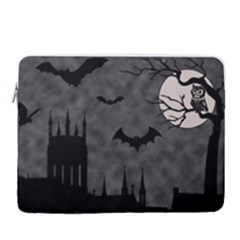 Halloween Background Halloween Scene 15  Vertical Laptop Sleeve Case With Pocket by Ket1n9