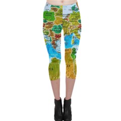 World Map Capri Leggings  by Ket1n9