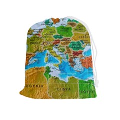 World Map Drawstring Pouch (xl) by Ket1n9