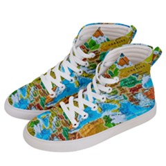 World Map Women s Hi-top Skate Sneakers by Ket1n9