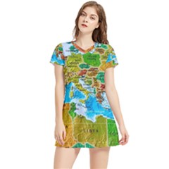 World Map Women s Sports Skirt by Ket1n9