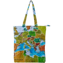 World Map Double Zip Up Tote Bag by Ket1n9