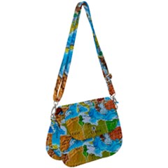 World Map Saddle Handbag by Ket1n9