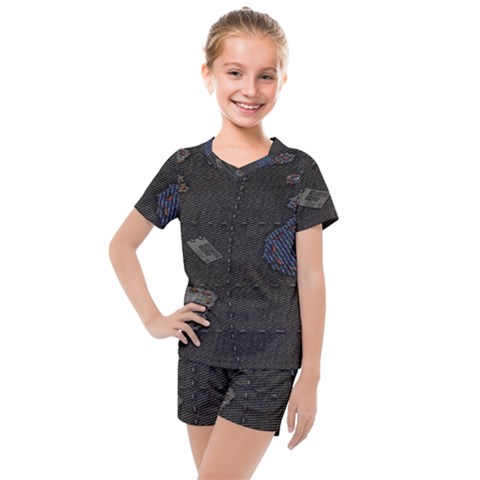 World Map Kids  Mesh T-shirt And Shorts Set by Ket1n9