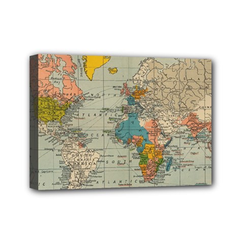 Vintage World Map Mini Canvas 7  X 5  (stretched) by Ket1n9