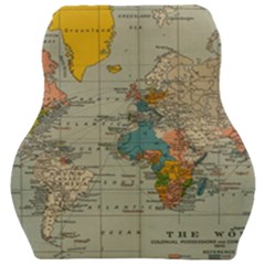 Vintage World Map Car Seat Velour Cushion  by Ket1n9