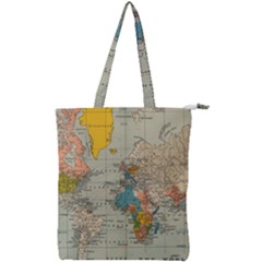 Vintage World Map Double Zip Up Tote Bag by Ket1n9