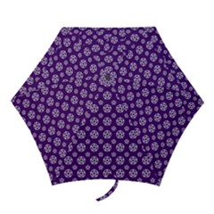 White Pentacle And Purple Pattern Mini Folding Umbrellas