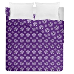 White Pentacle And Purple Pattern Duvet Cover Double Side (queen Size) by cheekywitch