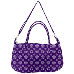 White Pentacle And Purple Pattern Removable Strap Handbag by cheekywitch