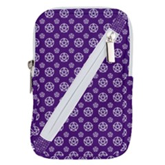 White Pentacle And Purple Pattern Belt Pouch Bag (large) by cheekywitch