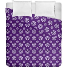 White Pentacle And Purple Pattern Duvet Cover Double Side (california King Size) by cheekywitch