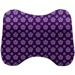 White Pentacle And Purple Pattern Head Support Cushion by cheekywitch