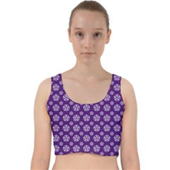 White Pentacle And Purple Pattern Velvet Racer Back Crop Top by cheekywitch