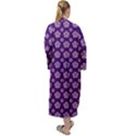 White pentacle and purple pattern Maxi Velvet Kimono View2