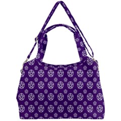 White Pentacle And Purple Pattern Double Compartment Shoulder Bag