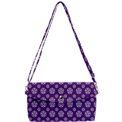 White Pentacle And Purple Pattern Removable Strap Clutch Bag by cheekywitch