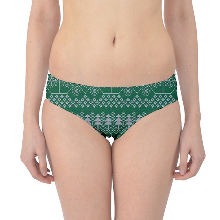 Christmas Knit Digital Hipster Bikini Bottoms