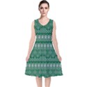 Christmas Knit Digital V-Neck Midi Sleeveless Dress  View1