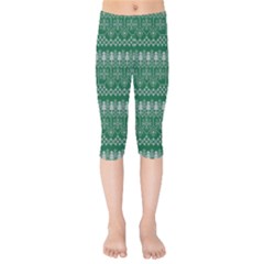 Christmas Knit Digital Kids  Capri Leggings 