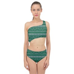 Christmas Knit Digital Spliced Up Two Piece Swimsuit by Mariart