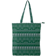 Christmas Knit Digital Double Zip Up Tote Bag by Mariart